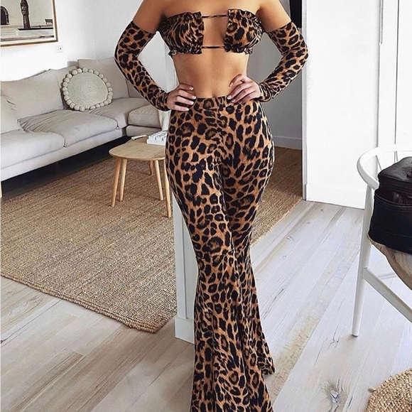 Cat wait any longer pant set - brown/combo - Picture 2 of 4